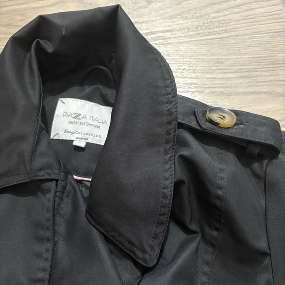 Plaza Italia Double Breasted Black Women’s Sz S Jacket Overcoat Water Repellent - Picture 9 of 10